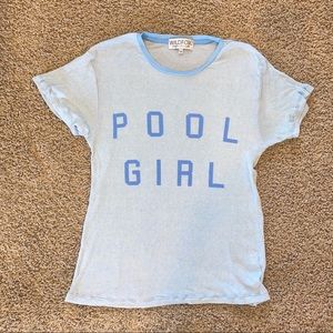 Wildfox Pool Girl Tee Shirt Short Sleeve Light Blue Size Medium